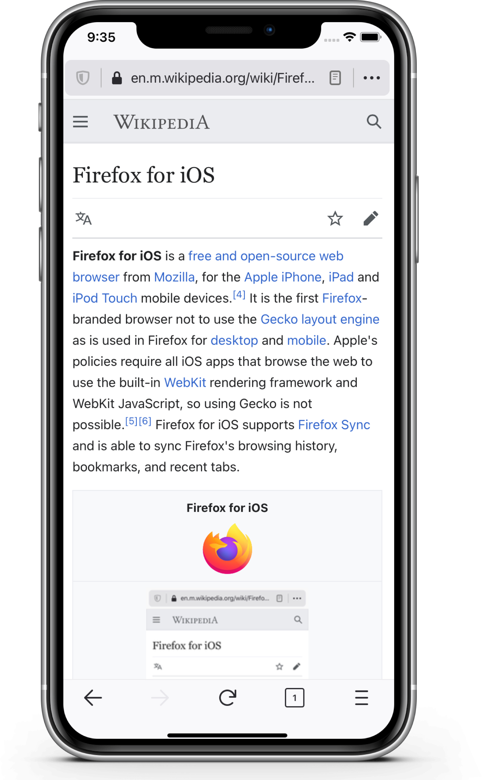 Firefox iOS screenshot